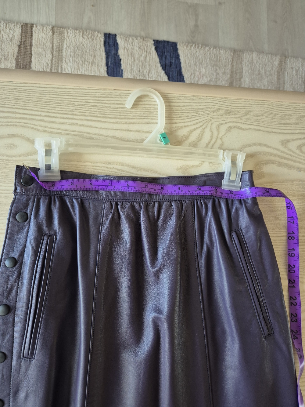 Vintage Women's Purple Leather Jacket & Skirt Set - Picture 8 of 10